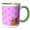 Green/White, variant on 3drose, Puppies and Pawprints with Pink Background Pattern, 11oz Two-tone Black Mug