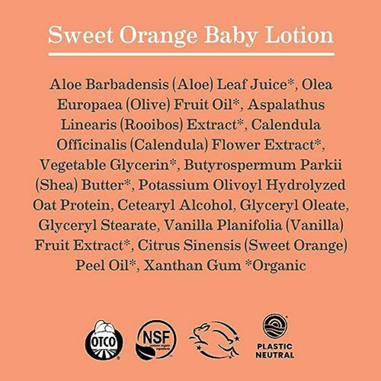 Earth Mama Sweet Orange Baby Lotion Moisturizing Body Lotion for