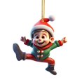 thumbnail image 1 of Colgante navideño de acrílico con dibujos de niño y niña, colgante de árbol de Navidad de acrílico 2D, decoración navideña de Papá Noel, accesorios colgantes, 1 of 6