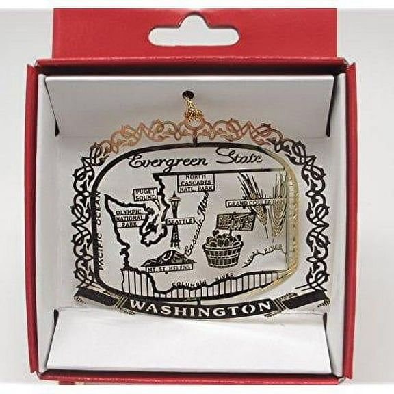 Washington State Landmarks Brass Ornament