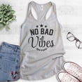 thumbnail image 2 of No Bad Vibes Tank Top, Ladies Racerback Tank Top, Vibes Tank, Chilling Tank, Silver Gray, XX-Large, 2 of 3