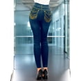 thumbnail image 3 of Pack de 2 Leggins Mujer Unitalla Mezclilla Faja Alta Estilo Pantalón Mezclilla Jegging Tiro Alto, Mallon licra Cómodos Elásticos, 3 of 5