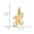thumbnail image 3 of Diamond2Deal 14K Yellow Gold Script Letter H Initial Pendant for Women (L- 0.7inch, W- 0.41inch), 3 of 6