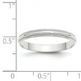 thumbnail image 3 of 10k White Gold 3mm Lightweight Milgrain Half Round Wedding Band Size 7.5 1WML030, 3 of 3