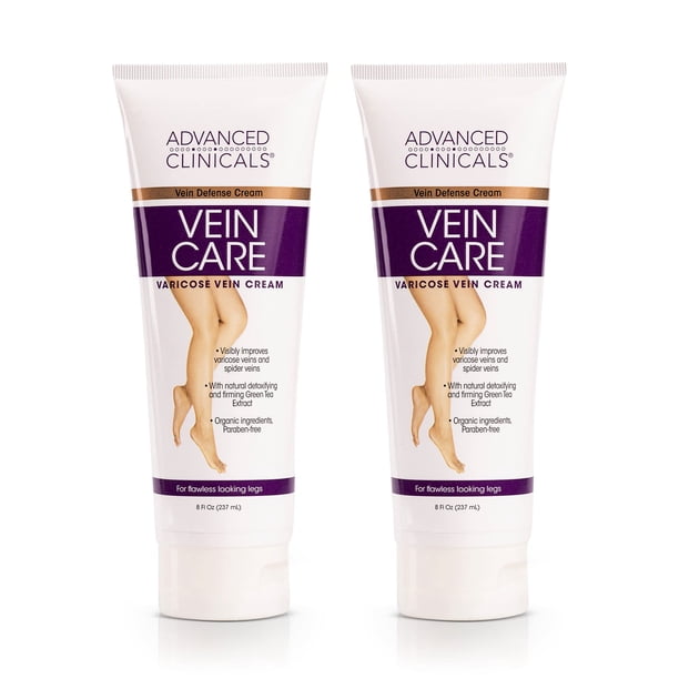 Tratamiento de venas varicosas de Advanced Clinicals para las piernas | Crema para venas varicosas y arañas vasculares | Crema de Colágeno | Crema de vitamina K | Crema de Árnica | Fortalece los capil