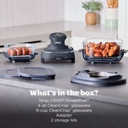 Ninja Crispi Glass Air Fryer 4-Qt, 4-in-1, Air Fry Bake Recrisp, Portable, Dishwasher Safe, FN101GY Cyberspace