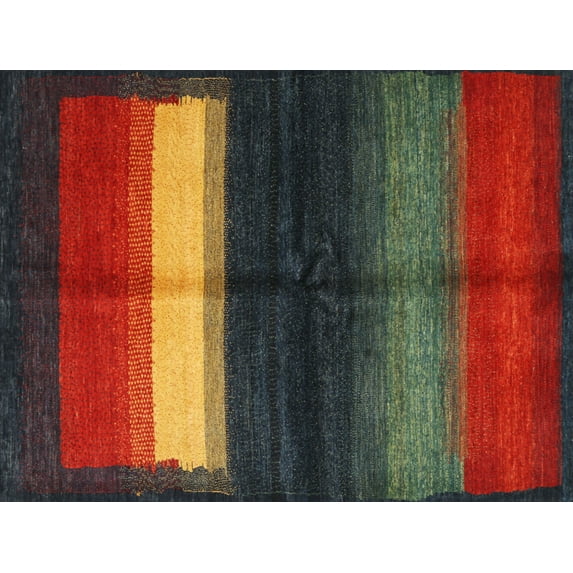 Ahgly Company Indoor Rectangle Contemporary Antique Bronze Green Abstract Area Rugs, Swatch Sample