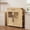 Brown, variant on Wisykoke Farmhouse Kitchen Island on Wheels, Mobile Cart with Glass Cabinet Door, 3-Tier Spice Rack & Towel Hooks, Rustic Storage Cart for Dining Room