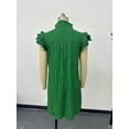 thumbnail image 4 of Aellinatey Womens Dresses V-Neck Drawstring Ruffle Cap Short Sleeve Side Pockets Dress, 4 of 10