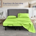 thumbnail image 2 of 800 Thread Count King Size 28" Split Top Flex Head Sheet Set – 100% Egyptian Cotton, 18" Deep Pockets, Adjustable Bed, 4-Piece Set Color Parrot-Green Solid, 2 of 5