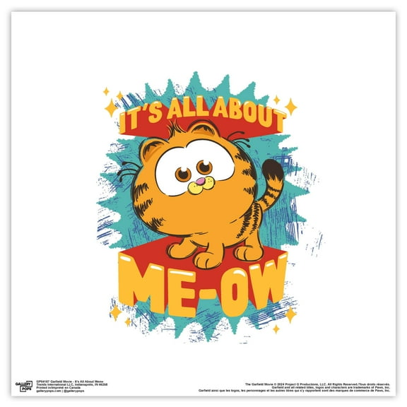 Gallery Pops The Garfield Movie - It's All About Meow Wall Art, Unframed Version, 12" x 12"