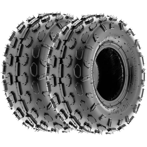 SunF ATV/UTV All Terrain Quad Mini Bike Tire 145/70x6 145/70-6(14x6-6) 6 PR Tubeless A015 (Set of 2)