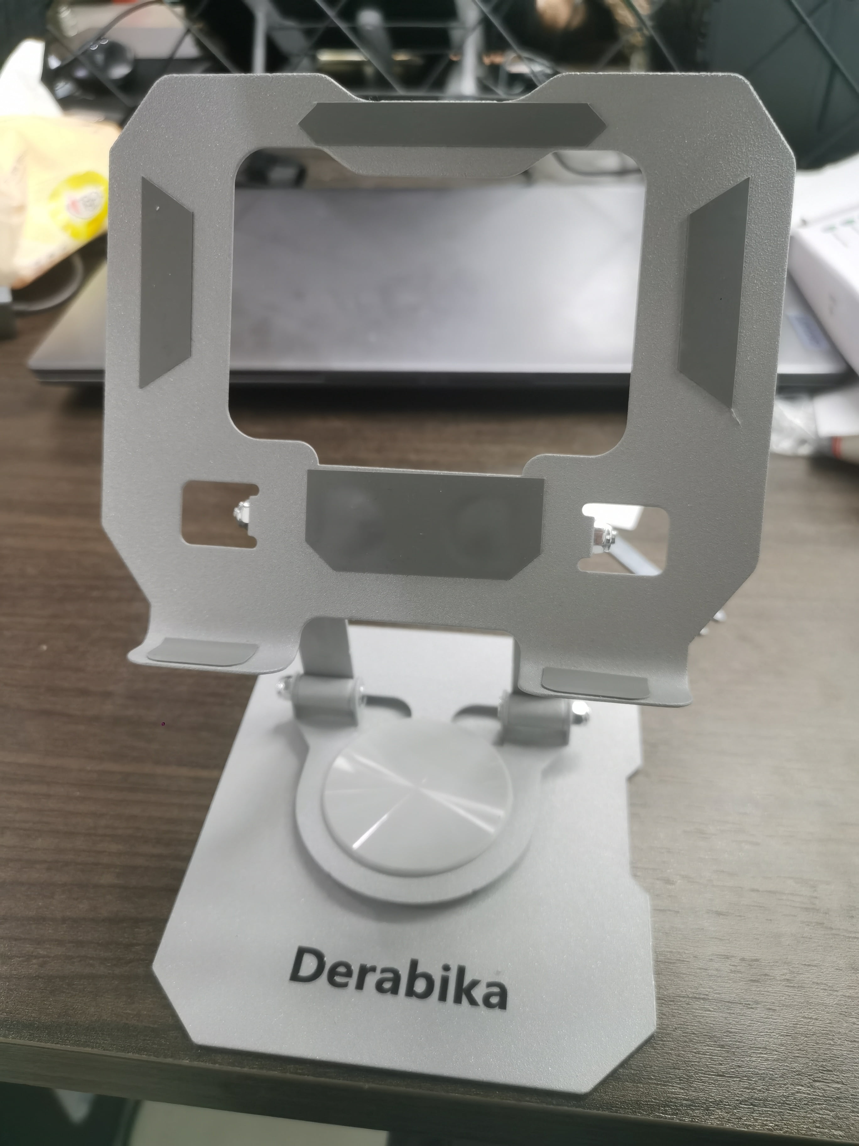 Derabika Stands adapted for laptops, Adjustable Aluminum Laptop & Tablet Stand with 360° Rotating Base, Foldable Ergonomic Desktop Holder for Office and Home Use