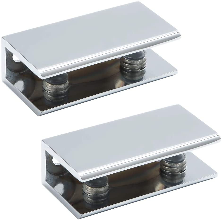 Small Polished Chrome Finished Support Glass Shelf Brackets For 5mm Thick Shelf 