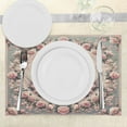 thumbnail image 3 of Ambesonne Vintage Romantic Place Mats Set of 4, Doves and Roses, Standard Size, Pale Pink Pale Cadet Blue, 3 of 5