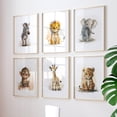 thumbnail image 5 of Elefante, león, jirafa, tigre, cebra, arte de pared para guardería, pintura en lienzo, carteles e impresiones de animales, imágenes de pared, decoración de habitación de bebés y niños, 5 of 5