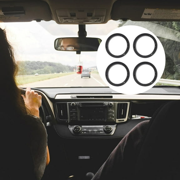 FONWILYO 2Pairs Black ABS Speaker Spacer Rings for Car Audio Systems Installation 6.5x6.5in