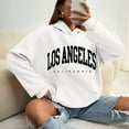 thumbnail image 3 of Los Angeles Hoodies for Women 2025 Fall Winter Long Sleeve Drop Shoulder Hooded Sweatshirt with Pockets Pullover Tops, 3 of 6