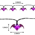 Twinkle Star Halloween String Lights, 19.2ft 40LEDs Purple Bat
