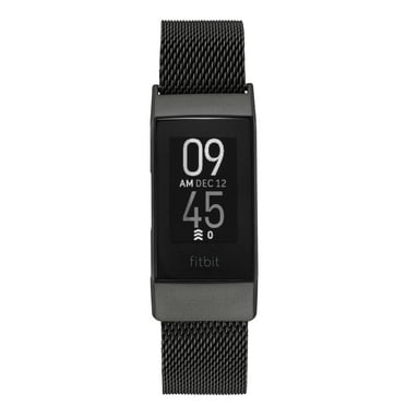 WITHit Black Stainless Steel Mesh Band with Magnetic Closure for Fitbit Charge 3 & Charge 4