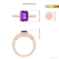 thumbnail image 4 of ANGARA Natural Emerald Cut 2.2 ct Amethyst Solitaire Ring with Milgrain in 14K Rose Gold for Women (Size-9x7mm) | February Birthstone, Anniversary, Jewelry Gift for Women | Natural Amethyst Ring, 4 of 8