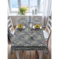 thumbnail image 3 of Blue Boho Rectangle Tablecloth, Vintage Ethnic Tribe Abstract Art Floral Waterproof & StainResistant Tablecloth, Washable Oil-proof Table Cover for Dining/Party/Wedding/Camping/Buffet 60x84 In, 3 of 9