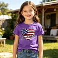 thumbnail image 2 of Curuila Toddler Girls T-Shirts Summer Crew Neck Hearts Print Short Sleeved Lightweight Fashion Casual Tops Purple Size 1-2 Years, 2 of 4