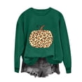 thumbnail image 3 of Halloween Sweatshirts for Women Yotami Crewneck Loose Long Sleeve Shirts for Holiday Cute Pumpkin Print Fall Clothes (Army Green, M), 3 of 4