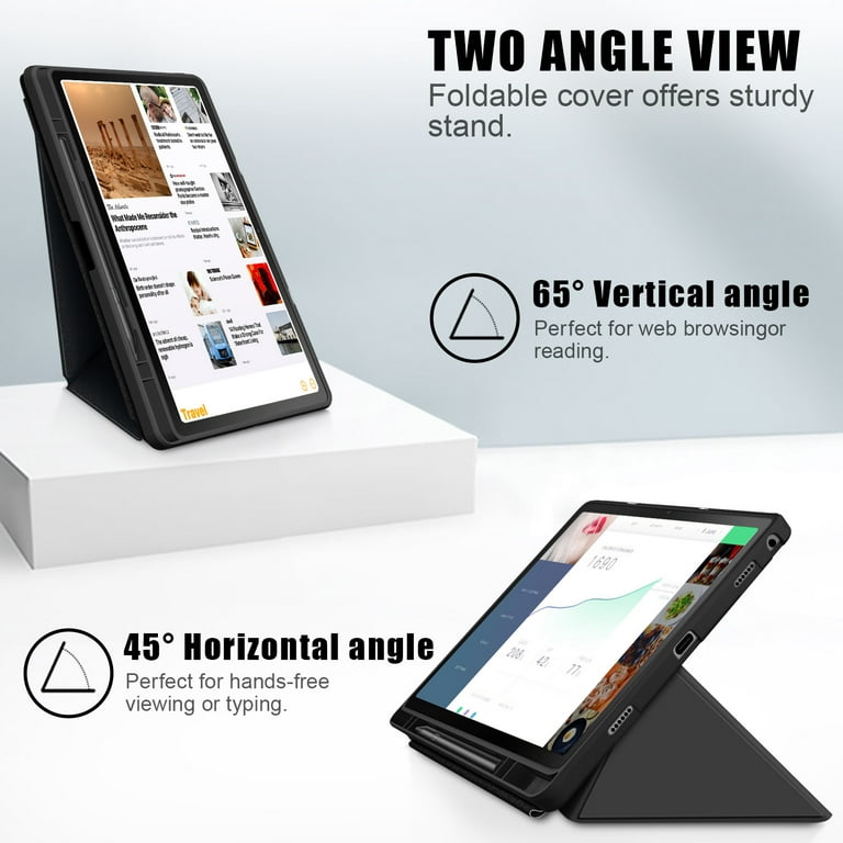 SEYMAC stock Lenovo Tab M10 Plus 3rd Gen (TB-125F/128F) 10.6 Case with  Screen Protector, Drop-Proof Protection Case with 360° Rotating Stand  &Strap