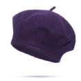 thumbnail image 2 of XIAOCHA Womens Soft Silhouette Beret Cap Solid Close Fit City Walk Beret Hats,Dark Purple, 2 of 4