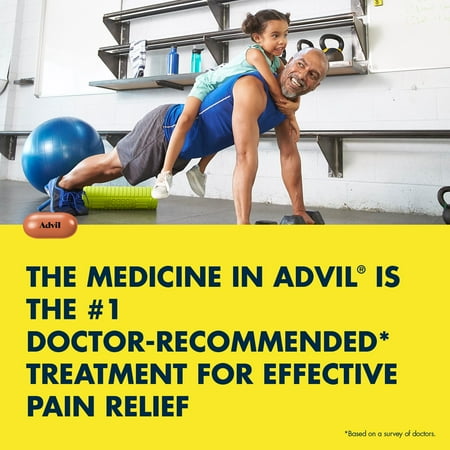Advil Pain Reliever and Fever Reducer, Ibuprofen 200Mg for Pain Relief - 200 Coated Caplets