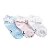 StylesILove Children Ruffle Lace Girl Socks, 3 Pairs (5-9 Years, Mixed Colors)