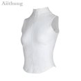 thumbnail image 1 of Aiithuug-Chaleco atlético con cremallera para mujer, chaqueta sin mangas para correr, Yoga, camisetas de cuello alto, Top deportivo, Tops de entrenamiento para Fitness, 1 of 5