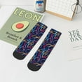 thumbnail image 7 of Fuzoiu Multicolor Bowling Print Adult Socks, Crew Moisture-wicking Socks, Unisex Cushion Crew Socks,Casual Sports Ankle Socks, 7 of 7