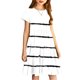 thumbnail image 5 of Odeerbi Niñas de Verano Vestido de Línea A Rayas Vestido de Columpio Vestido Elástico de Manga Corta Para Niños, 5 of 7