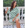 thumbnail image 4 of Ekouaer Silk Nightgown for Women Short Sleeve Satin Sleep Shirts Round Neck Sleepwear Chest Pocket Nightshirt, 4 of 6