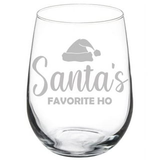 IT'S A SKIN Christmas Wine Glasses Funny Stemless Wine Glass with Funny  Saying for Women. Wine Gifts for Women Santas Favorite Ho.