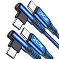 thumbnail image 1 of AINOPE 240W USB C to USB C Cable [10FT] Right Angle C to C Cable Fast Charging,Sideways Phone Charger USBC to USBC Fits  17 16 15 Pro Max Plus, Air/Pro, Pro, S25,Pixel,, 1 of 8