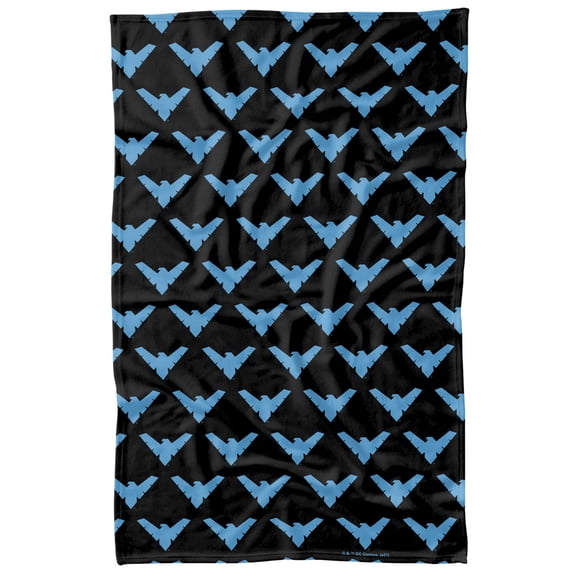 Batman Nightwing Logo Pattern Fleece Blanket 36' x 58',Nightwing Logo Pattern
