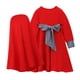thumbnail image 4 of Odeerbi Niñas Algodón Vestido Musulmán Con Hijab Bow Patchwork Una Pieza de Vestido Islámico de Oración de Manga Larga Con Pañuelo En La Cabeza Set, 4 of 9