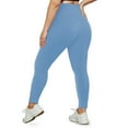 thumbnail image 3 of Women's Plus Size Solid Color Butt Lifting Workout Leggings, High Waist Yoga Pants for Women, Tummy Control Athletic Pants, Compression Fit,Light Blue,3XL, 3 of 4