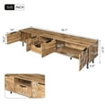 thumbnail image 2 of Harper & Bright Designs Farmhouse TV Stand with Drawers for 75 inch TV, Wood TV Storage Cabinet Table with Doors and Solid Wood Legs for Living Room, Natural, 2 of 17