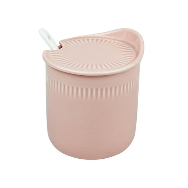 Bol à Sucre avec Couvercle, Pot à Sel en Sucre, Pot à Assaisonnement, Pot à Sucre, Récipient à Sucre Pot à Épices-Rose-300ml