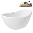 thumbnail image 5 of 75" Streamline G-95-357-PBR Soaking Glossy White Freestanding Tub and Tray With Internal Drain in Polished Brass, 5 of 16