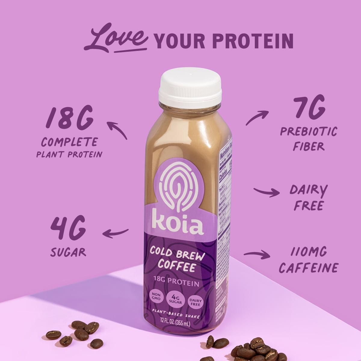 Koia Protein Nutritional Shake, Cold Brew Coffee, 18g Plant Protein, Non-Dairy Ready to Drink
