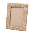 thumbnail image 2 of Honed Woven Seagrass Photo Frame, Khaki Wood Boho Wall Art Decor, for Living Room Bedroom, Holiday Gift, Topliu, 2 of 7