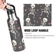 thumbnail image 4 of Skeleton and Cute Hearts Sports Bottle with Straw Stainless Steel Water Jug Portable Thermal Cup Leak-proof 600ML, 4 of 9