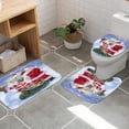 thumbnail image 3 of FMSHPON Cute Santa ClausSnowman 4 Piece Bathroom Set Shower Curtain Bath Rug Contour Mat and Toilet Lid Cover, 3 of 8