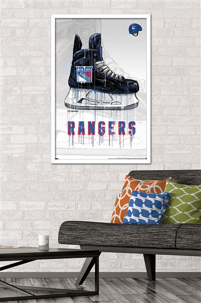 NHL New York Rangers - Drip Skate 21 Wall Poster, 22.375" x 34", Framed
