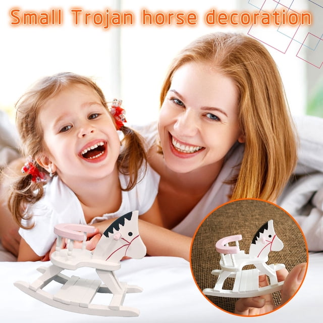 Doll House Mini Furniture Small Wooden Horse Decoration Shooting Props